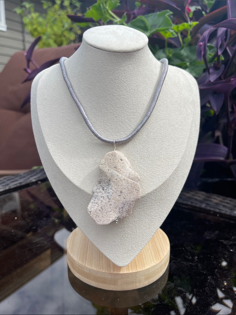 N16. OCEAN JASPER 18" w 3" Pendant
